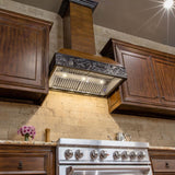 ZLINE Wooden Wall Mount Range Hood in Antigua and Walnut - Includes Motor (393AR) [Size: 30 Inch]