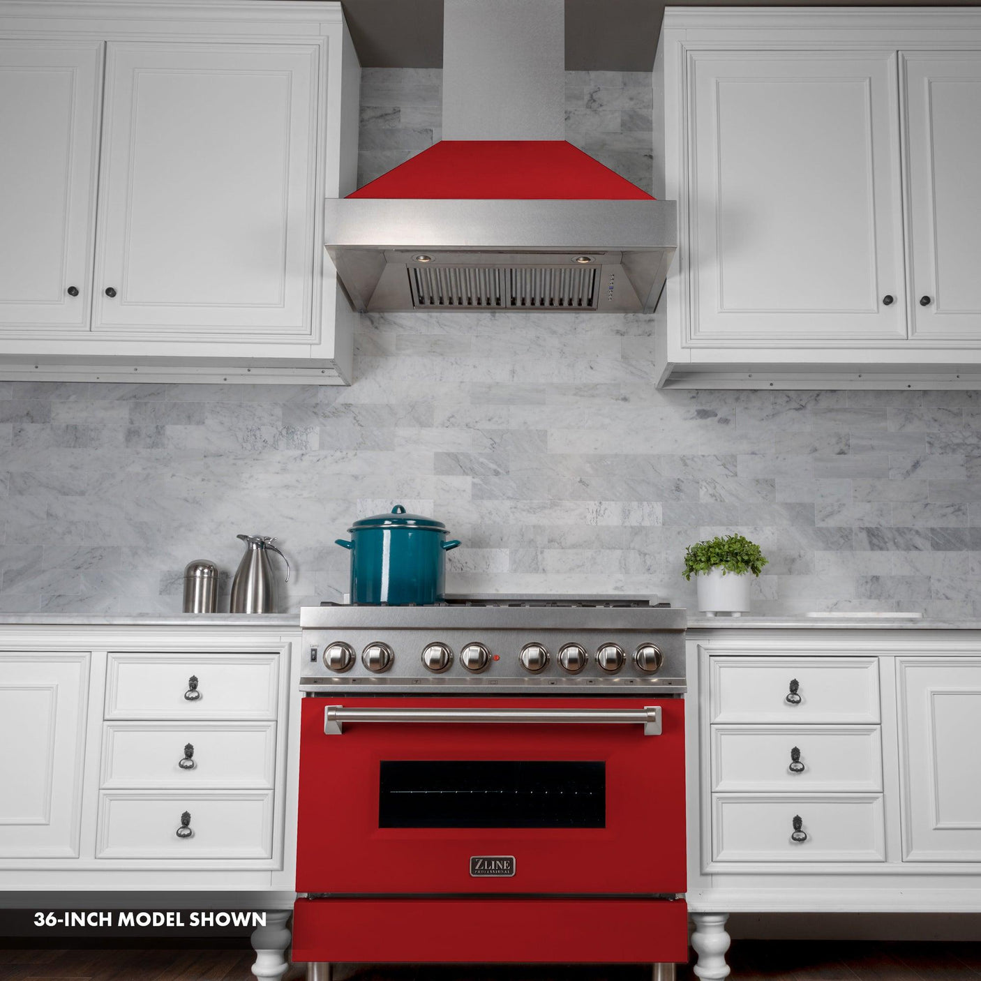 ZLINE 30 in. 4.0 cu. ft. Dual Fuel Range with Gas Stove and Electric Oven in All DuraSnow Stainless Steel with Color Door Options (RAS-SN-30) [Color: Red Gloss]