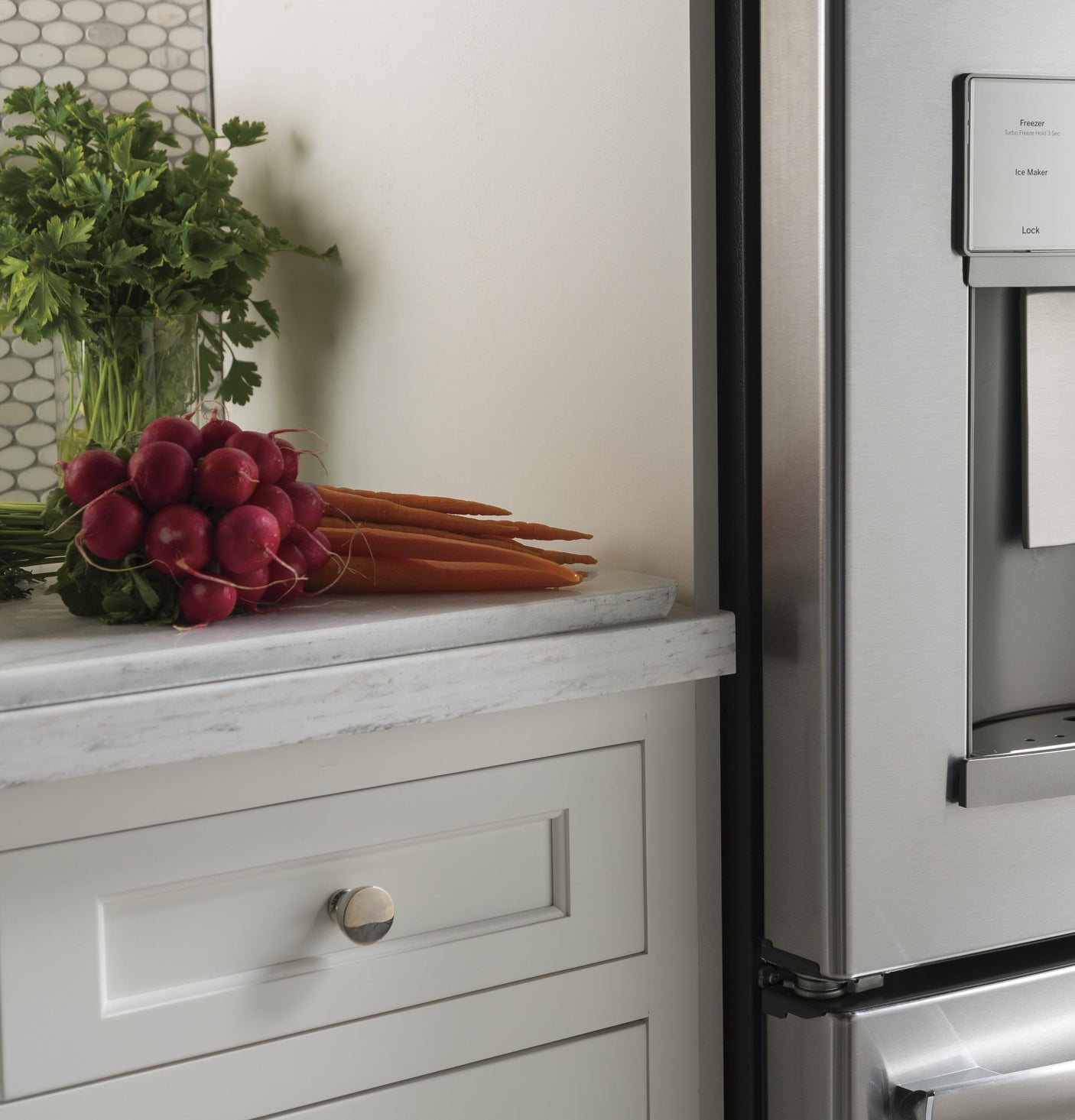 GE Profile™ ENERGY STAR® 22.1 Cu. Ft. Counter-Depth French-Door Refrigerator with Hands-Free AutoFill