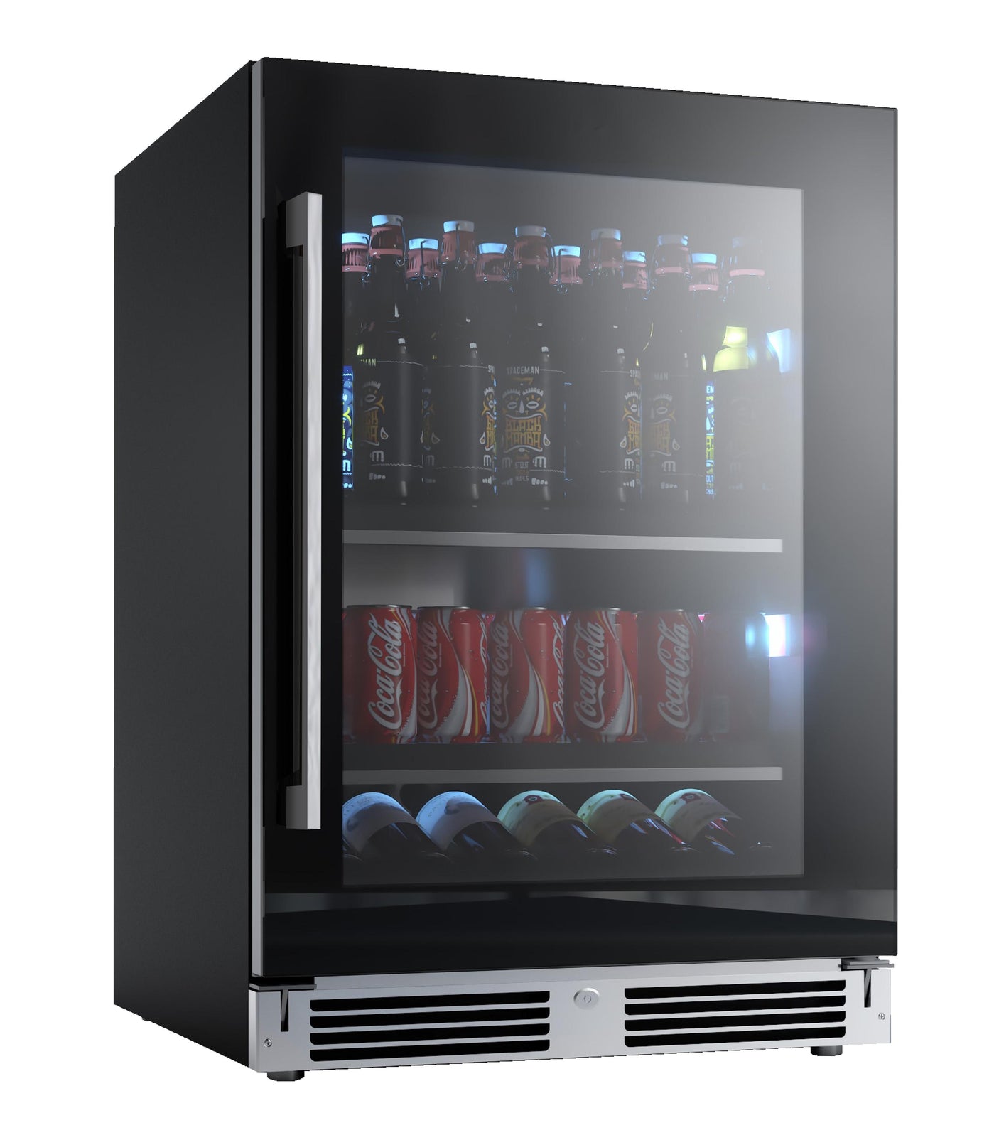 Beverage Center 24" Black Glass RH