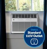 GE® 8,000 BTU Smart Heat/Cool with Heat Pump Electronic Window Air Conditioner for Medium Rooms up to 350 sq. ft.