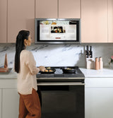 Café™ 30" Smart Slide-In, Front-Control, Induction and Convection Range with In-Oven Camera in Platinum Glass