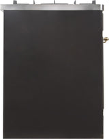 Majestic II 30 Inch Dual Fuel Liquid Propane Freestanding Range in Glossy Black with Brass Trim