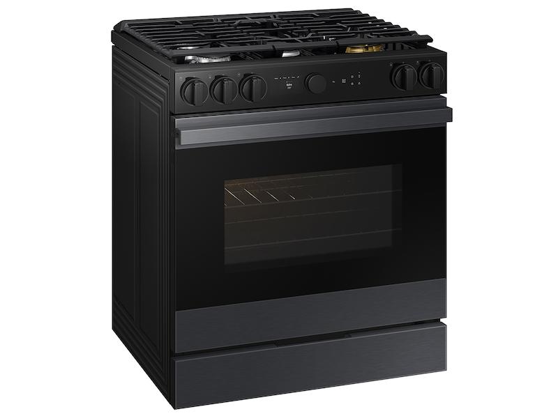 Bespoke 6.0 cu. ft. Smart Slide-In Gas Range with Air Sous Vide & Air Fry in Matte Black Steel