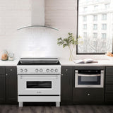 ZLINE 36" 4.6 cu. ft. Induction Range with a 5 Element Stove and Electric Oven (RAINDS-36) [Color: DuraSnow]