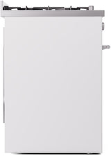 Professional Plus II 30 Inch Dual Fuel Natural Gas Freestanding Range in White with Trim