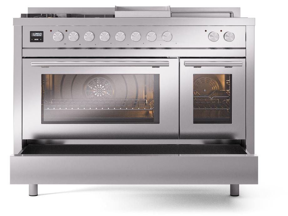 Professional Plus II 48 Inch Dual Fuel Liquid Propane Freestanding Range in Stainless Steel with Trim