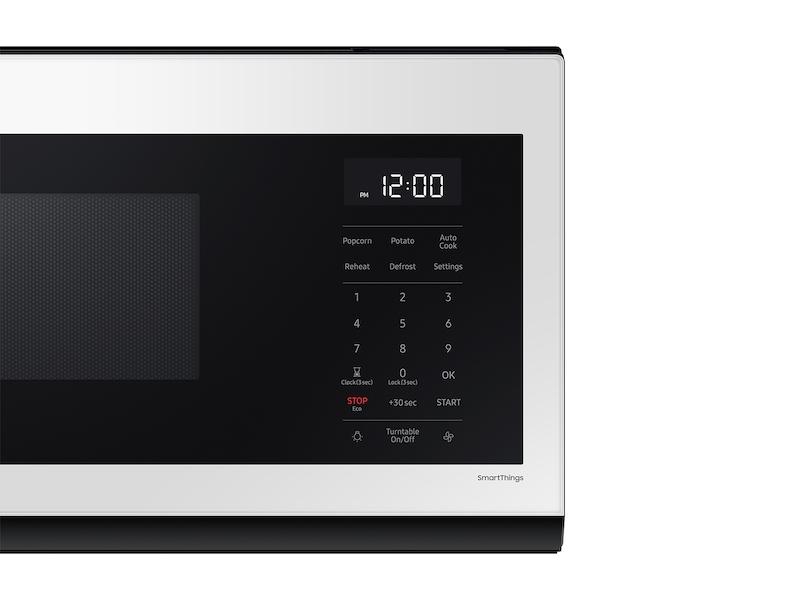 1.1 cu. ft. Bespoke Smart SLIM Over-the-Range Microwave with 400 CFM Hood Ventilation, Wi-Fi & Voice Control in White Glass