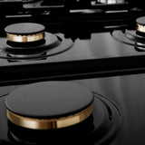 ZLINE 36" Porcelain Gas Stovetop with 6 Gas Brass Burners (RT-BR-36) [Color: Stainless Steel with Brass Burners]