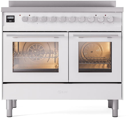 Professional Plus II 40 Inch Electric Freestanding Range in White with Trim