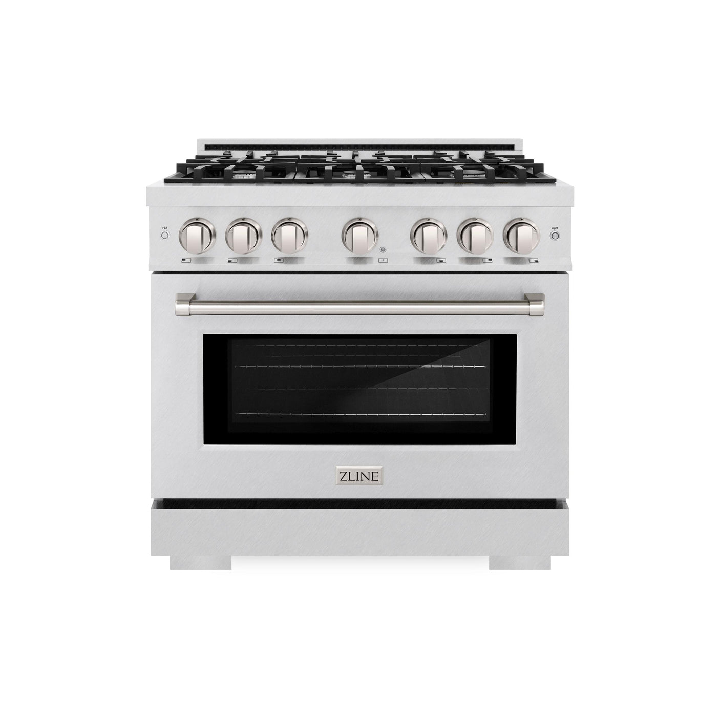 ZLINE 36 in. 5.2 cu. ft. Select Gas Range with 6 Burner Cooktop and Convection Gas Oven in DuraSnow' Stainless Steel (HGRS-36)