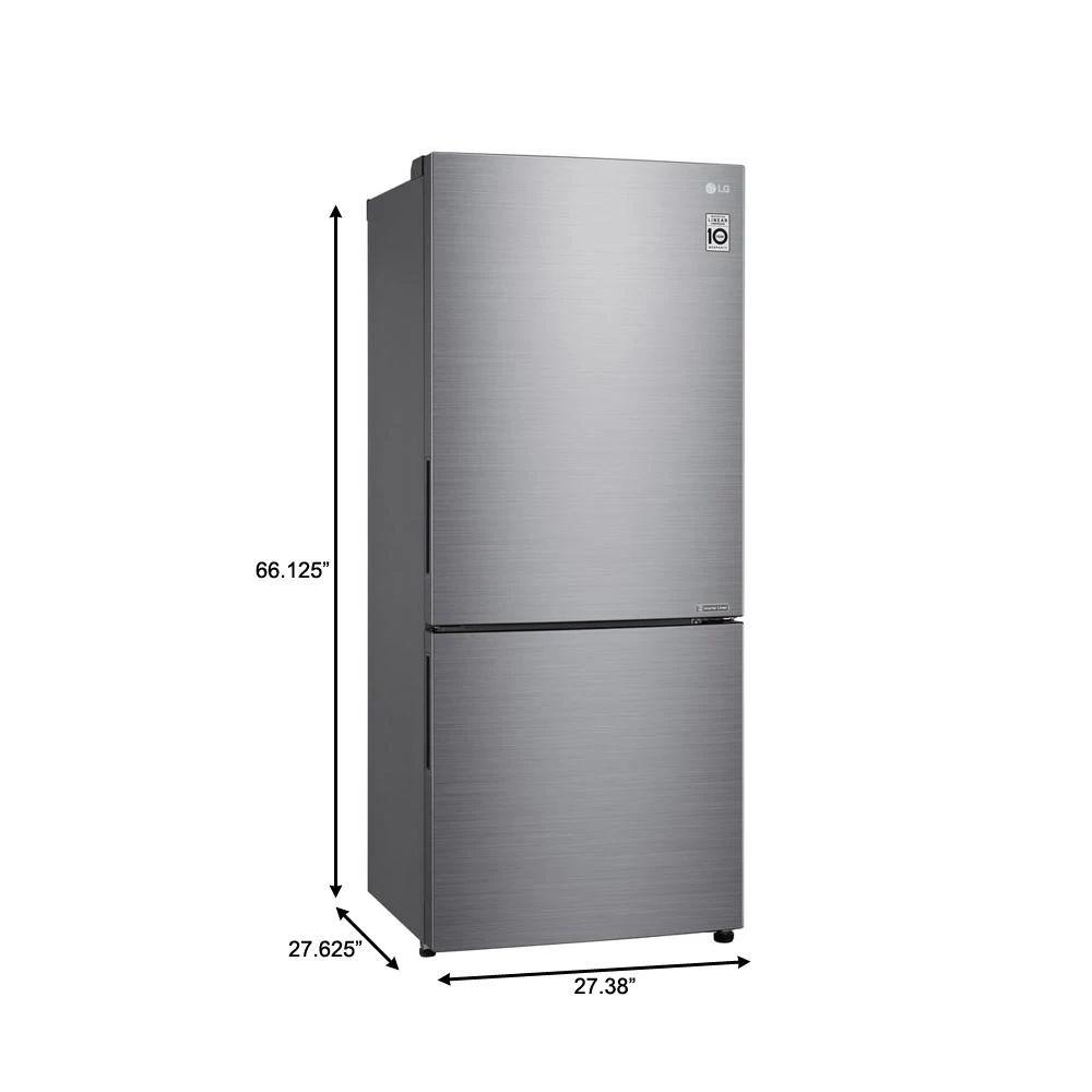 15 cu. ft. 28-inch Wide Bottom Freezer Refrigerator - Stainless Steel