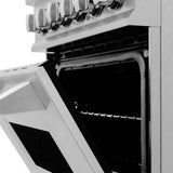 ZLINE 24 in. Professional Dual Fuel Range in DuraSnow Stainless Steel with Color Door Options (RAS-SN-24) [Color: DuraSnow With Brass Burners]