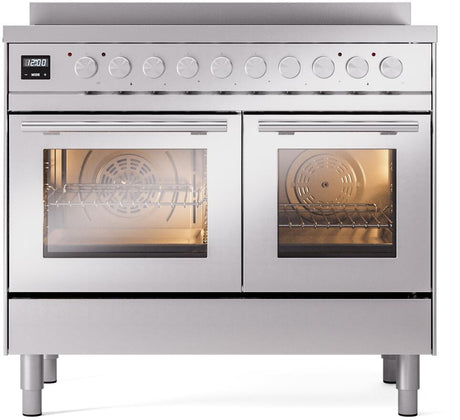 Professional Plus II 40 Inch Electric Freestanding Range in Stainless Steel with Trim