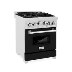 ZLINE 24 in. 2.8 cu. ft. Range with Gas Stove and Gas Oven in DuraSnow Stainless Steel (RGS-SN-24) [Color: Black Matte]