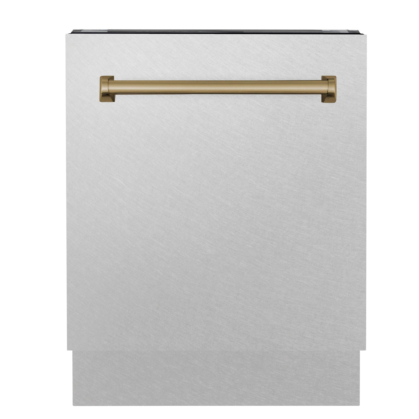 ZLINE Autograph Edition 24" 3rd Rack Top Control Tall Tub Dishwasher in DuraSnow Stainless Steel with Accent Handle, 51dBa (DWVZ-SN-24) [Color: Champagne Bronze]