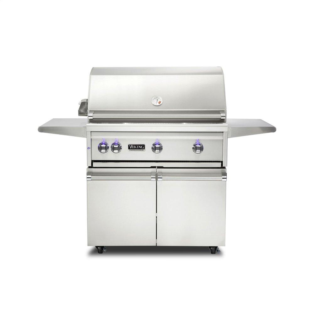 36"W. Freestanding Grill with ProSear Burner and Rotisserie, Propane Gas