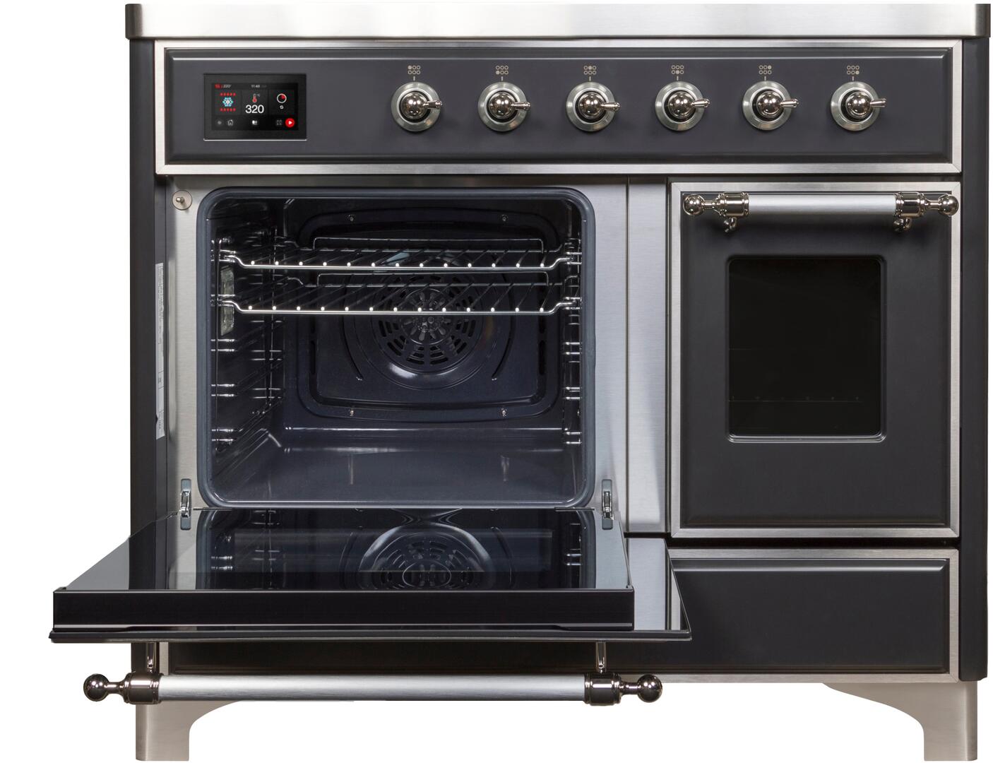 Majestic II 40 Inch Electric Freestanding Range in Matte Graphite with Chrome Trim