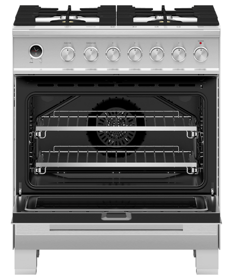 30" Series 9 Contemporary 4 Burner Dual Fuel Self-Cleaning Range