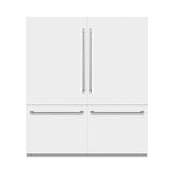 ZLINE 72 in. 39.6 cu. ft. French Door Built-In Bottom Freezer Refrigerator with Water Dispensers and Ice Makers in White Matte with Graphite Gray Interior (GRBIT-WM-72)