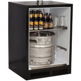 Marvel Built-In Indoor Twin Tap Beer Dispenser - Solid Panel Overlay Ready Door - Integrated Left Hinge