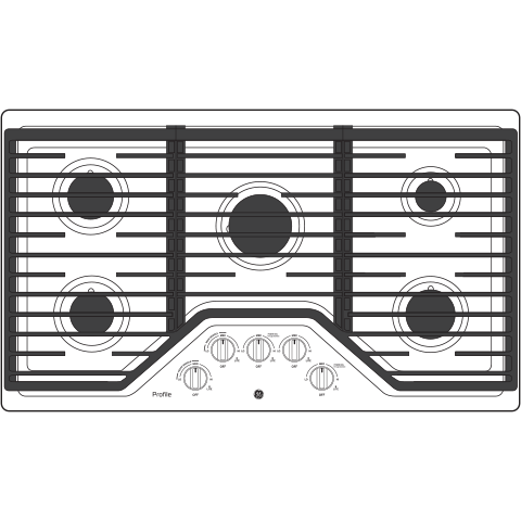 GE Profile™ 36" Built-In Gas Cooktop with Five Burners