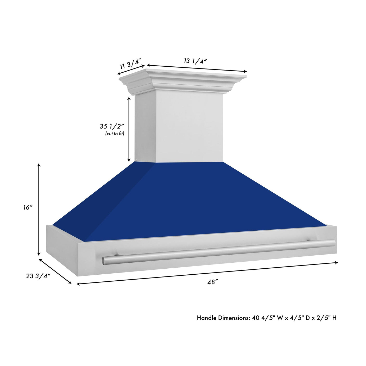 ZLINE 48 in. DuraSnow Stainless Steel Range Hood with Colored Shell Options (8654SNX-48) [Color: Range Hoods]