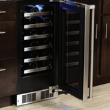 15-In Professional Built-In Single Zone Wine Refrigerator With Reversible Hinge with Door Style - Stainless Steel Frame Glass, Lock - Yes