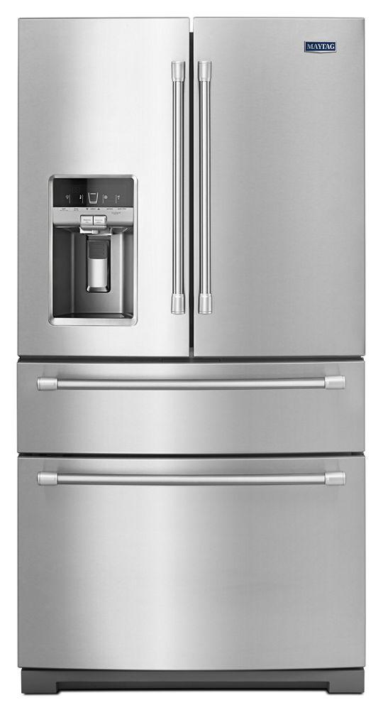 36-inch Wide 4-Door French Door Refrigerator with Steel Shelves - 26 cu. ft.