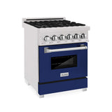 ZLINE 24 in. Professional Dual Fuel Range in DuraSnow Stainless Steel with Color Door Options (RAS-SN-24) [Color: Blue Gloss]