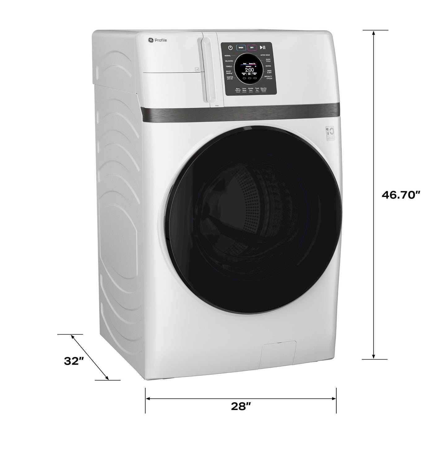 GE Profile™ ENERGY STAR® 4.6 cu. ft. Capacity UltraFast Combo with Ventless Inverter Heat Pump Technology Washer/Dryer