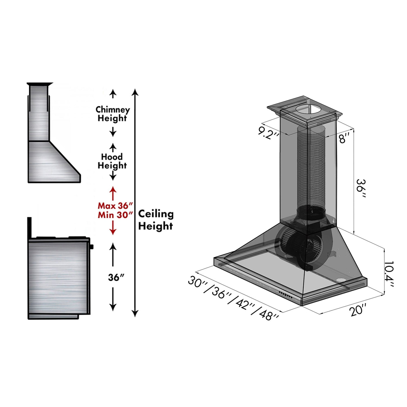 ZLINE Designer Series Wall Mount Range Hood (8KBC)