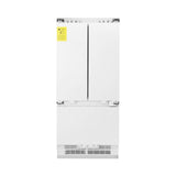 ZLINE Autograph Edition 36 in. 19.6 cu. ft. Panel Ready Built-in 3-Door French Door Refrigerator with Internal Water and Ice Dispenser with Champagne Bronze Handles (RBIVZ-36-CB)