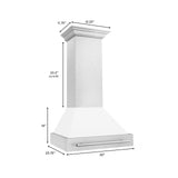 ZLINE 30 in. DuraSnow Stainless Steel Range Hood with Color Shell Options (8654SNX-30) [Color: White Matte]