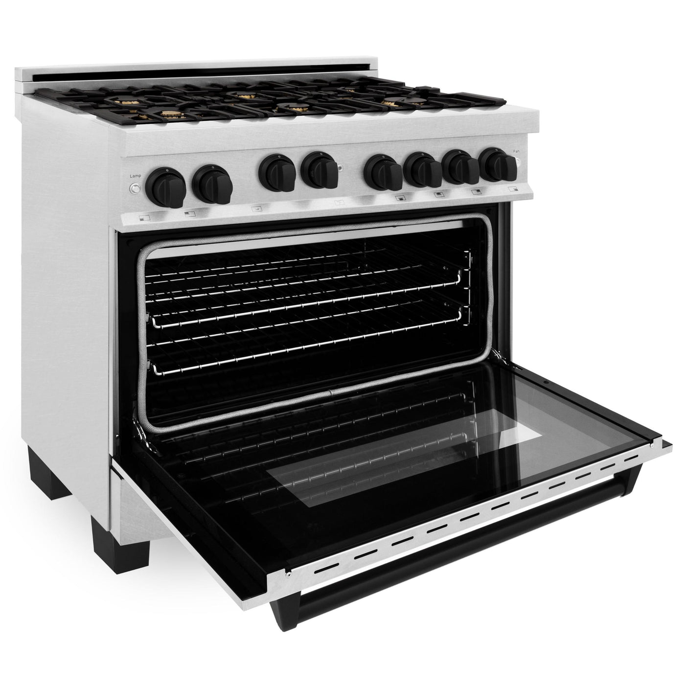 ZLINE Autograph Edition 36" 4.6 cu. ft. Range with Gas Stove and Gas Oven in DuraSnow® Stainless Steel with Accents (RGSZ-SN-36) [Color: Matte Black]