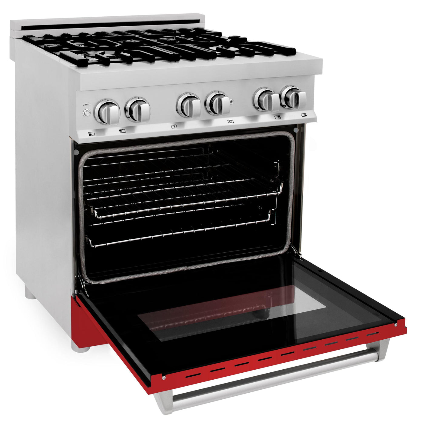 ZLINE 30 in. Dual Fuel Range with Gas Stove and Electric Oven in Stainless Steel (RA30) [Color: Red Matte]