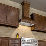 ZLINE Wooden Wall Mount Range Hood in Walnut - Includes Remote Motor (373RR) [Size: 36 Inch, CFM: 700]