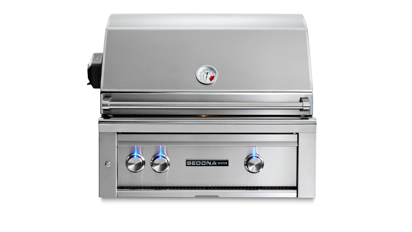 30" Built in Sedona Grill with Rotisserie - 1 ProSear/1 SS Tube Burner