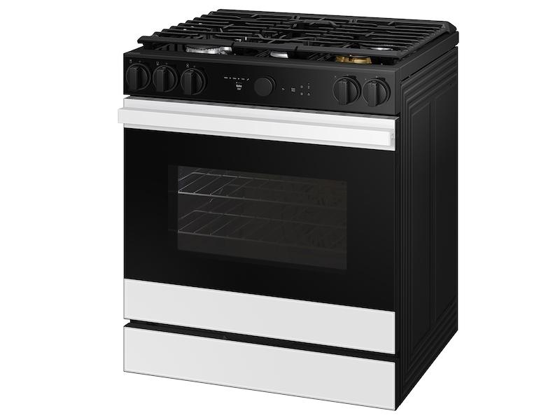 Bespoke 6.0 cu. ft. Smart Slide-In Gas Range with Air Sous Vide & Air Fry in White Glass