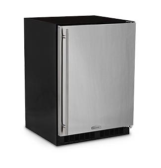 24" Refrigerator Freezer with Ice Maker  Marvel Premium Refrigeration - Solid Panel Ready Overlay Door - Integrated Left Hinge