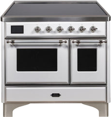 Majestic II 40 Inch Electric Freestanding Range in White with Chrome Trim