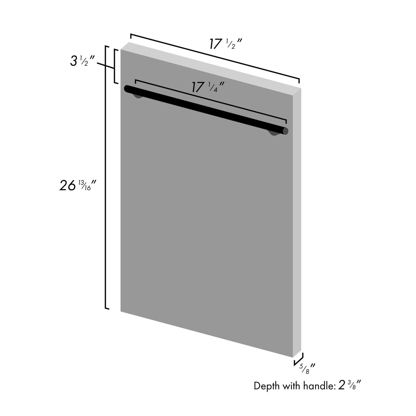 ZLINE 18 in. Dishwasher Panel in Stainless Steel with Modern Handle (DP-18) [Color: Copper]