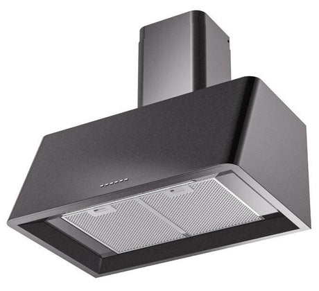 Nostalgie 30 Inch Glossy Black Wall Mount Convertible Range Hood