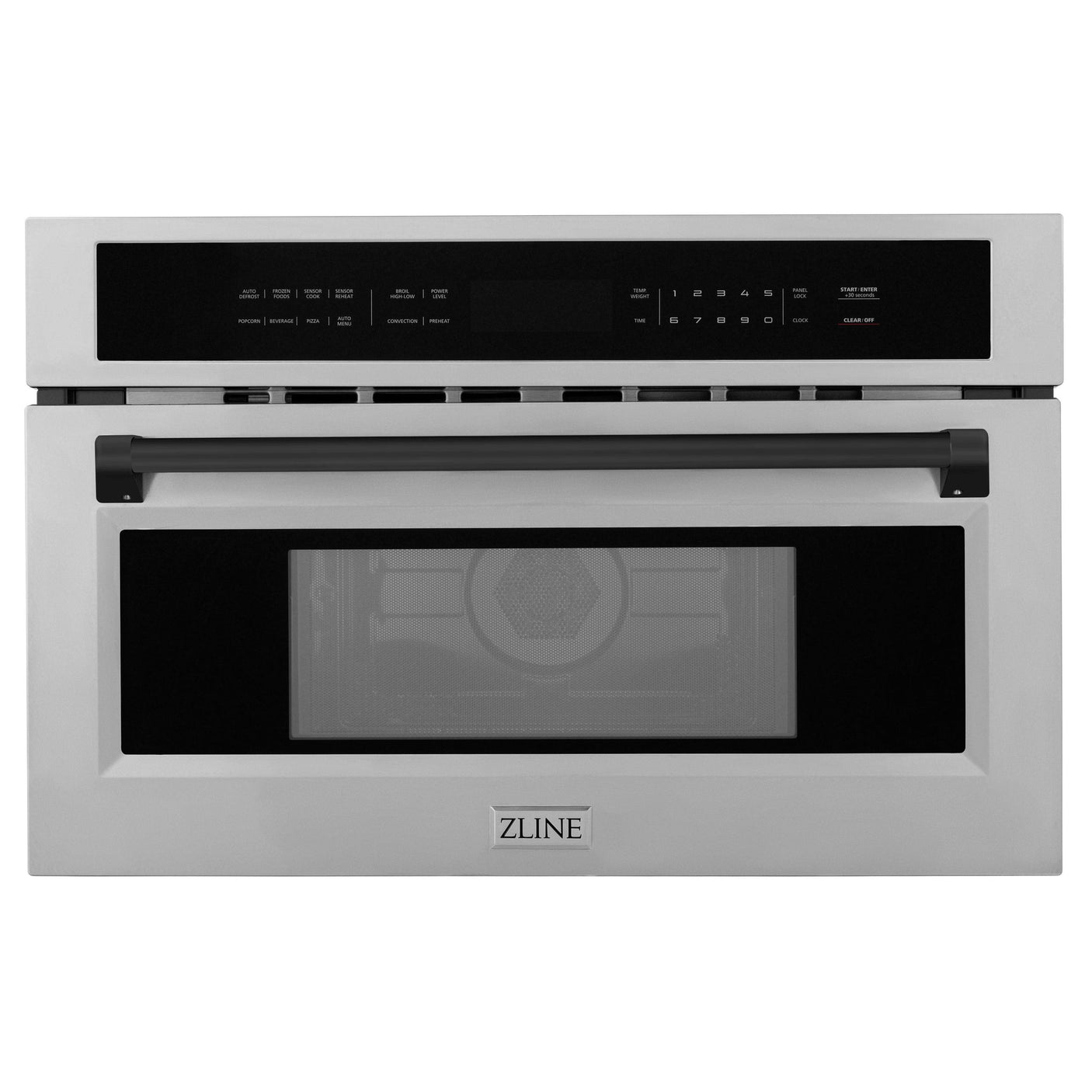 ZLINE 30" Autograph Microwave Oven in DuraSnow Stainless with Matte Black Accents (MWOZ-30-SS-MB)