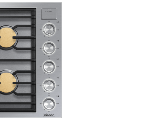 36" Gas Cooktop, Silver Stainless Steel, Natural Gas