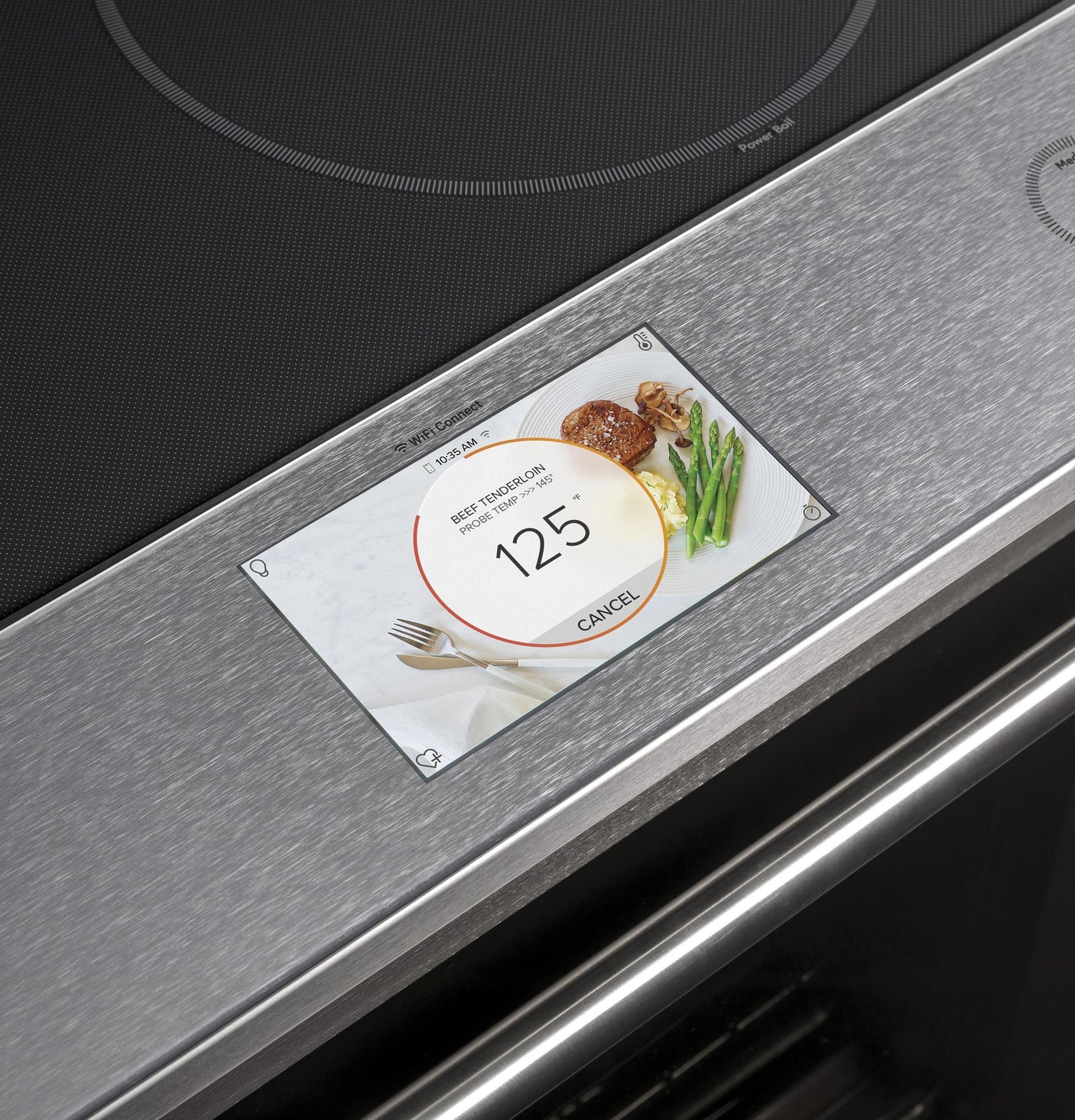 Café™ 30" Smart Slide-In, Front-Control, Induction and Convection Range with In-Oven Camera in Platinum Glass