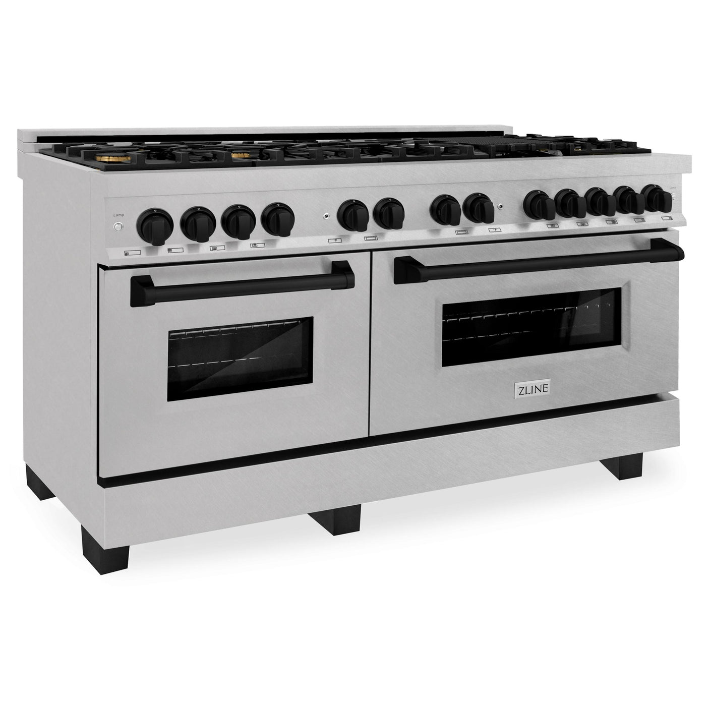 ZLINE Autograph Edition 60 in. 7.4 cu. ft. Dual Fuel Range with Gas Stove and Electric Oven in DuraSnow Stainless Steel with Accents (RASZ-SN-60)