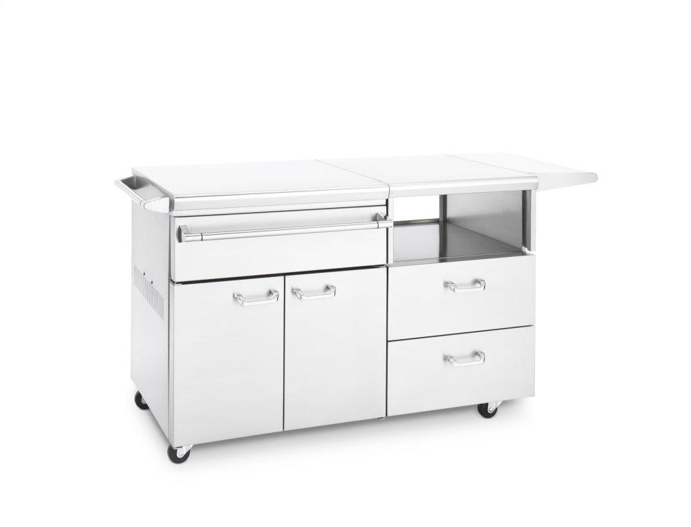 Serve and Prep Countertop on Mobile Kitchen Cart