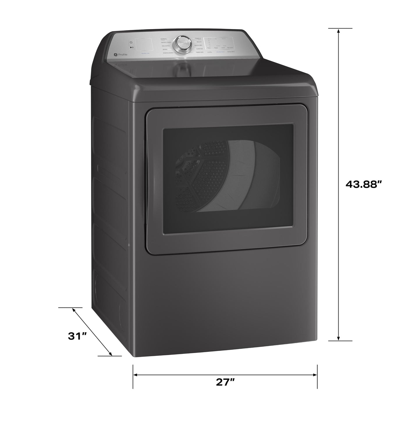 GE Profile™ ENERGY STAR® 7.4 cu. ft. Capacity aluminized alloy drum Electric Dryer with Sanitize Cycle and Sensor Dry