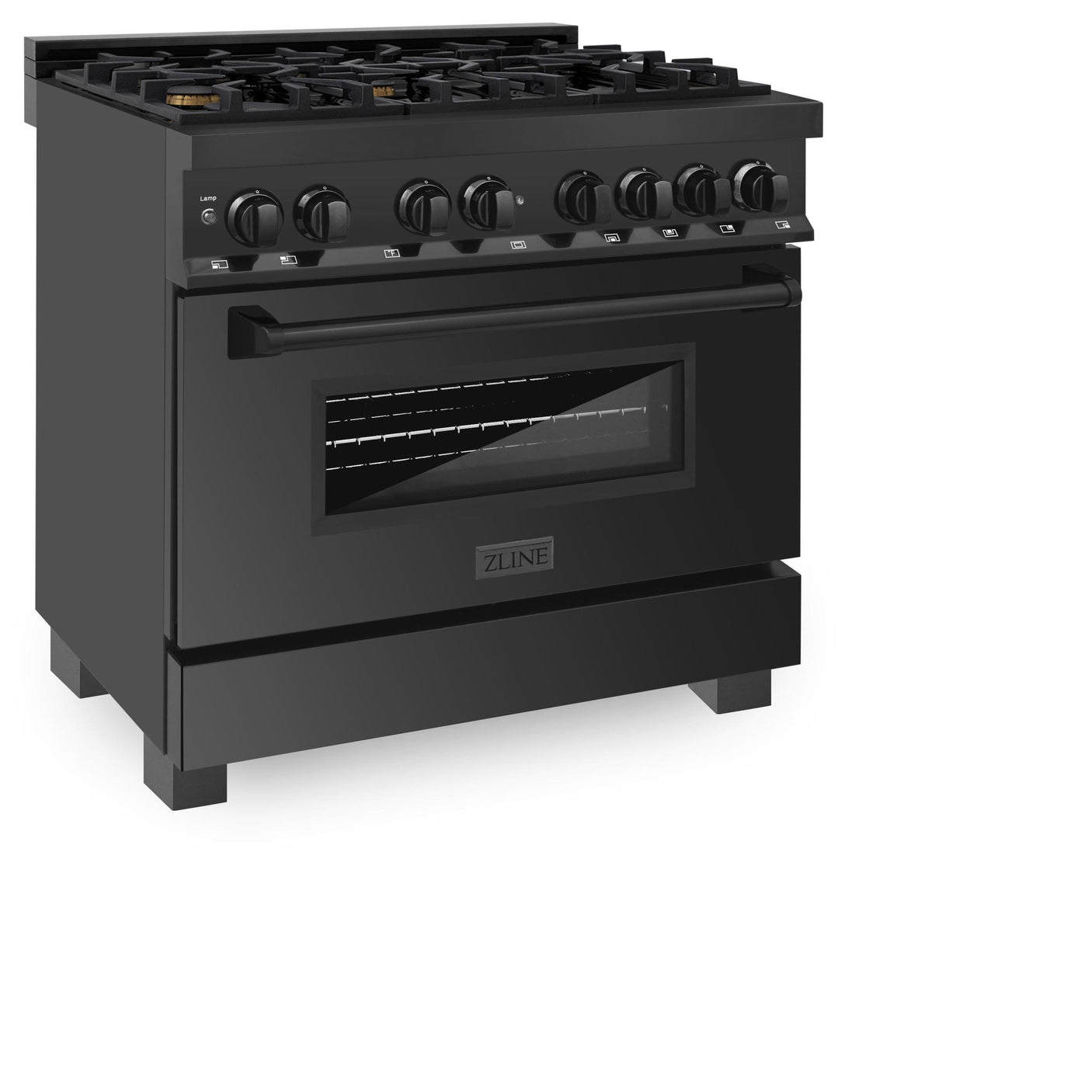 ZLINE 36 in. Black Stainless 4.6 cu.ft. 6 Gas Burner/Electric Oven Range (RAB-BR-36)